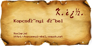 Kopcsányi Ábel névjegykártya